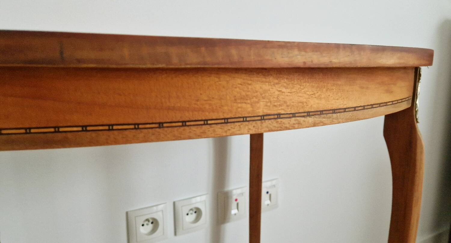 Mid-20th century marquetry pedestal table
