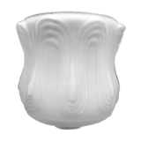 Art deco, vintage frosted white glass globe, swirl design light shade