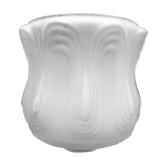 Art deco, vintage frosted white glass globe, swirl design light shade