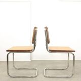 Pair of vintage Cesca B32 brown chairs by Marcel Breuer