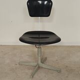 Adjustable industrial chair metal Czechoslovakia 1960