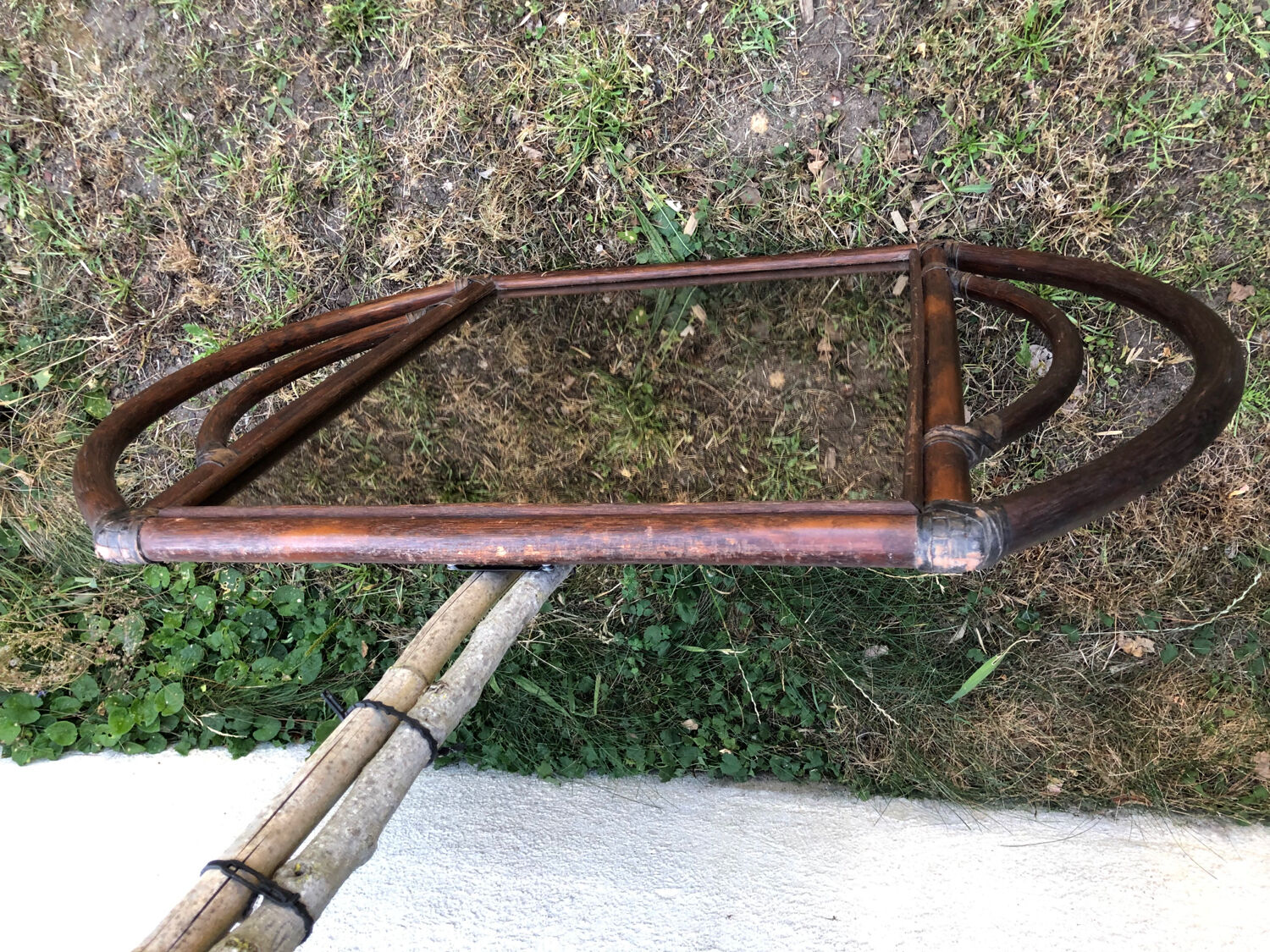 Vintage bamboo/rattan mirror