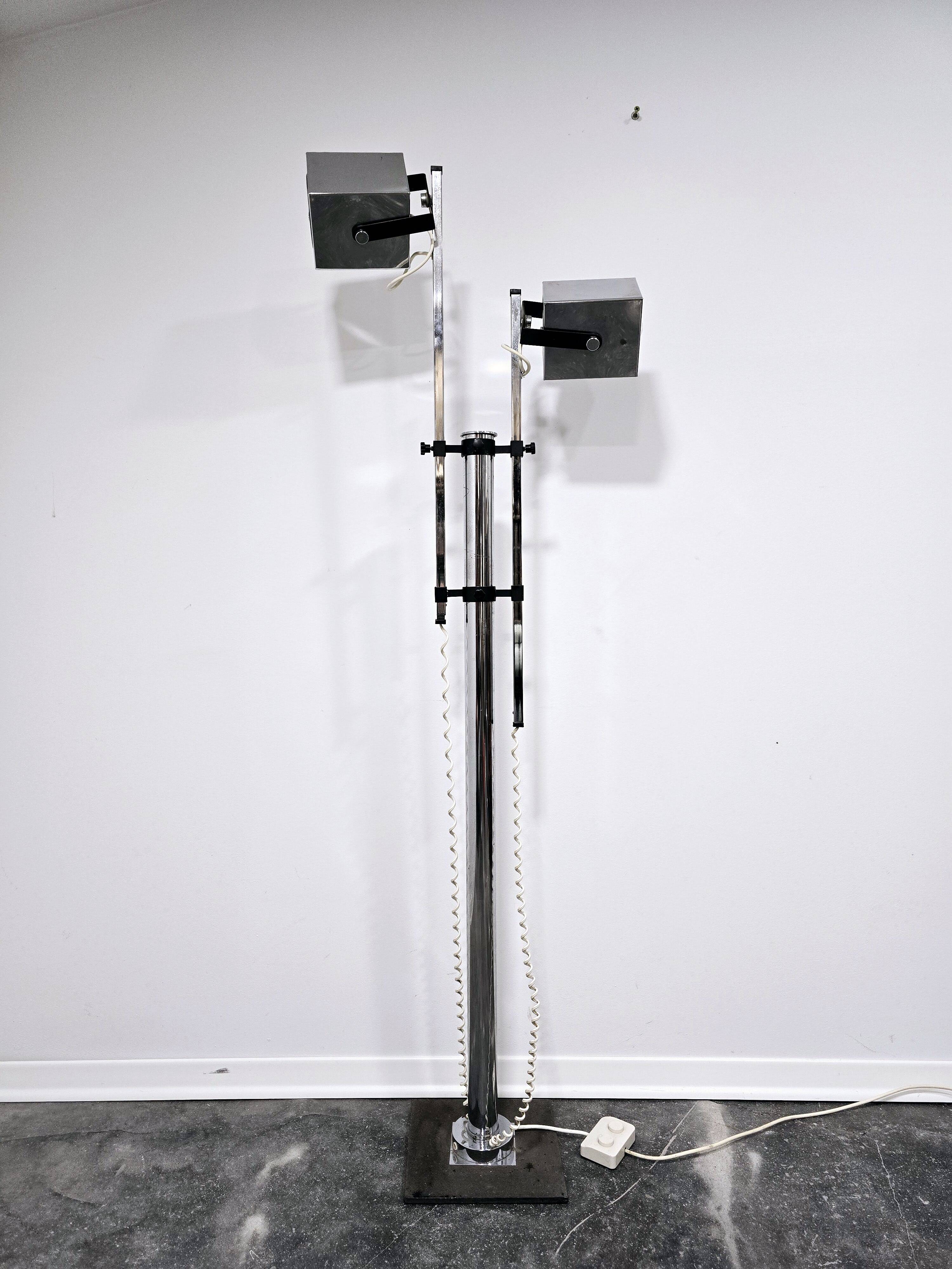 Adjustable Mid Century Floor Lamp by Pat Hoffman for Lucitalia 1970s