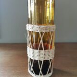 Service à orangeade vintage verre et osier