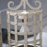 Pair wall lamps lanterns metal white