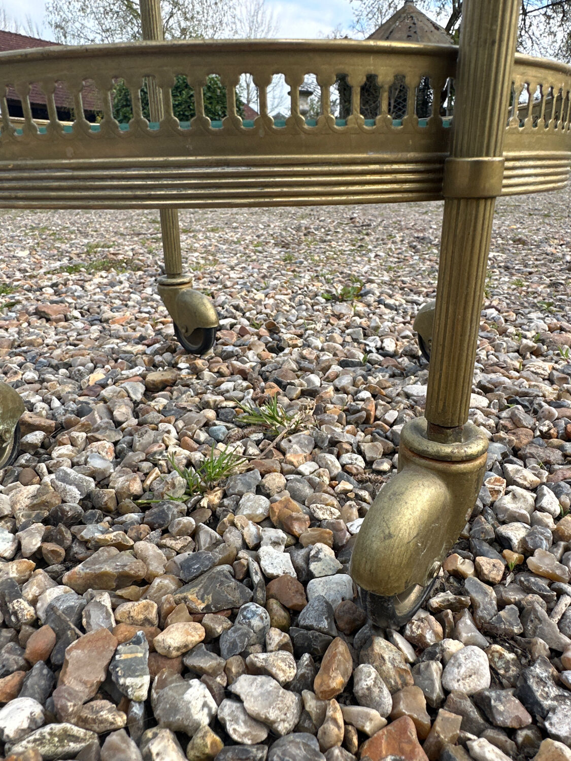 Small wheeled side table from Maison Jansen.