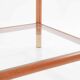 Maison Lancel wooden table end glass brass 1965