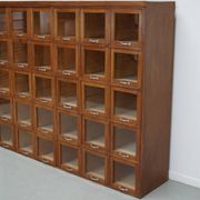 Vintage Large German Beech Haberdashery Shop Cabinet / Vitrine, 1950s
