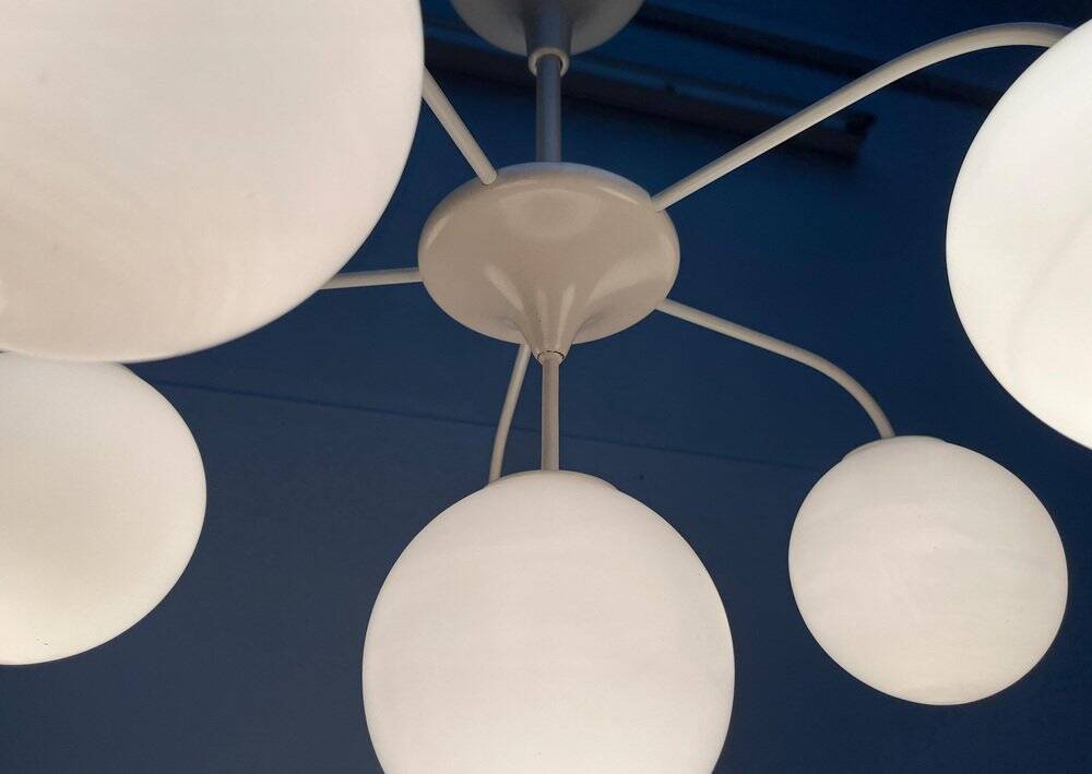 Swiss suspended chandelier from the mid-century space age by E. R. Nele for Temde, 1960s.
