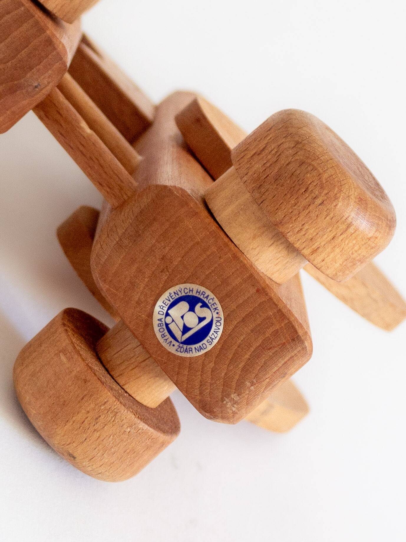 Wooden toy with wheels, Czechoslovakia, 1970s