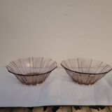 Pair of pressed glass cups – Art Deco 1930s