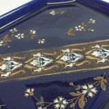 Flat Lunéville Ket G dark blue & gold enamelled