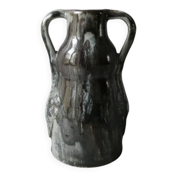 Vase en grès émaillé signé, Georges Max Claudet, style Art Nouveau