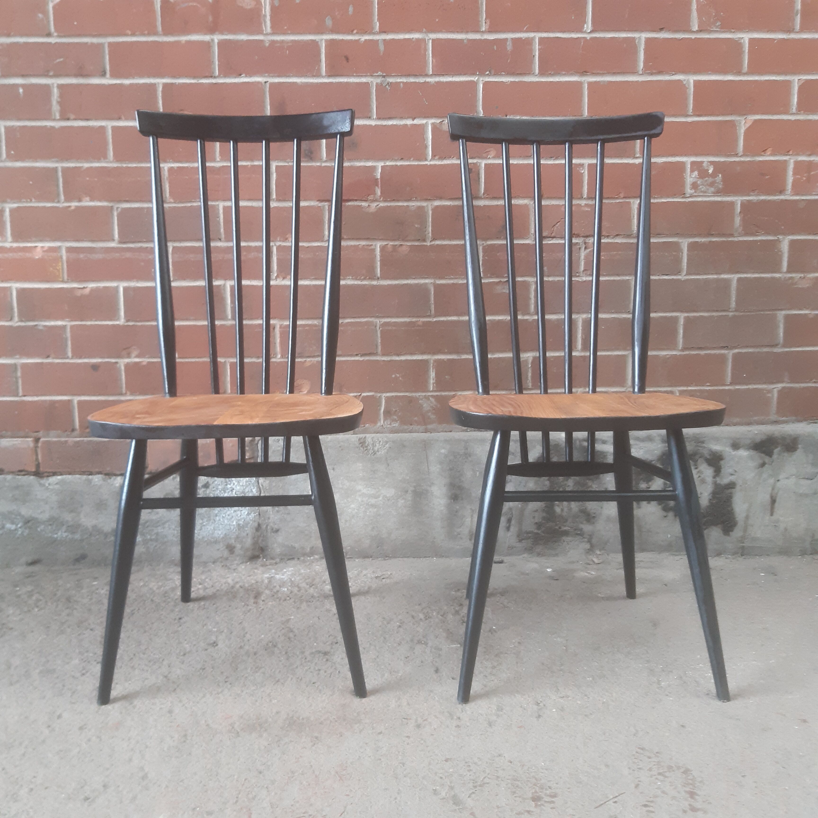 Four mid century Ercol 608 dining chairs