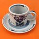 4 tasses / soucoupes à café céramique vernissée