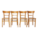 Set of 4 Vintage Frankfurter Chairs, 1960s German Dining Chairs, Beech Wood