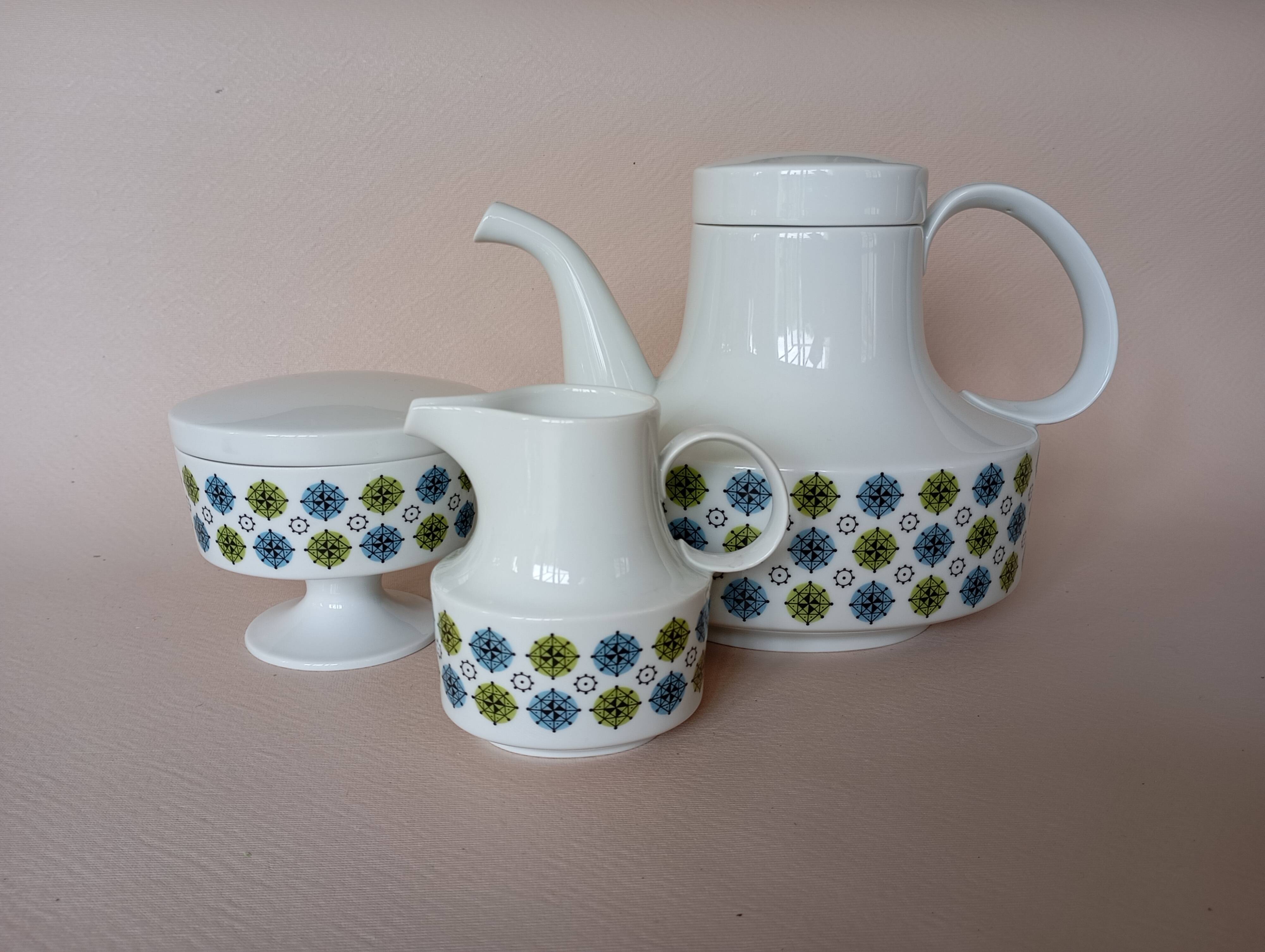 Service 8 cups "Rosette Taïga" Tapio Wirkkala & Ute Schröder for Rosenthal, ca 1970