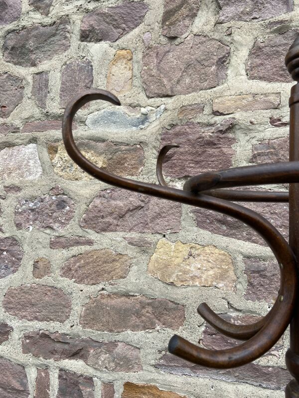 Porte-manteaux sur pied vintage perroquet 70s bois courbé french coat rack Perroquet bentwoo