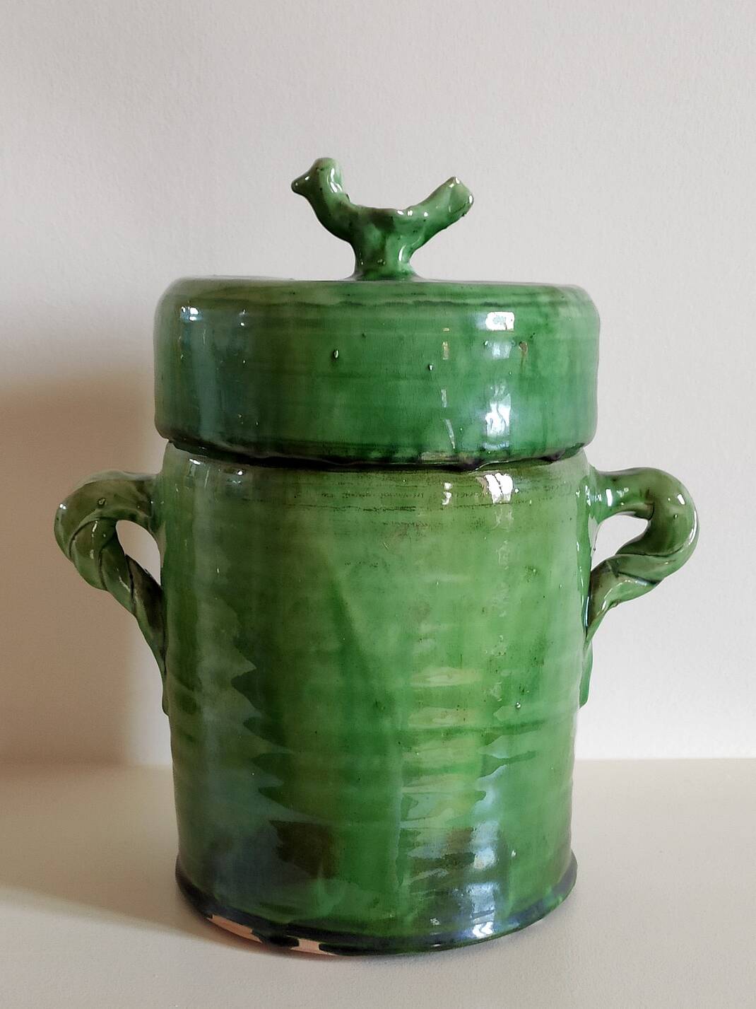 Large glazed ceramic pot