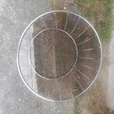 Table basse chrome et verre fumé