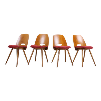 1960s dining chairs by Frantisek Jirak for Tatra, Set of 4