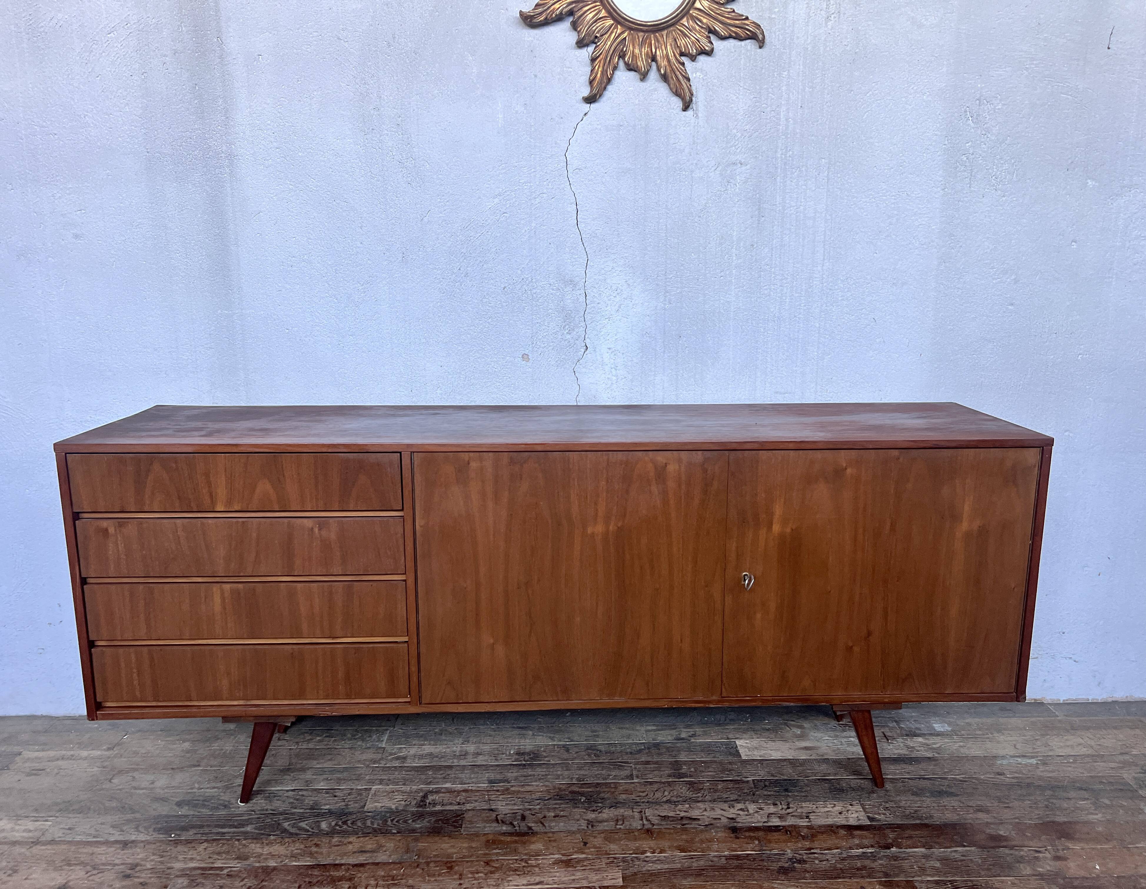 Vintage teak compass feet