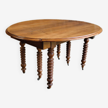 Oval table with shutters Louis Philippe 19th century