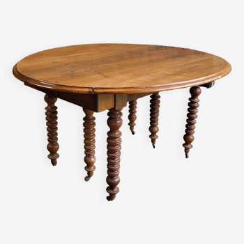 Table ovale à volets Louis Philippe XIXème
