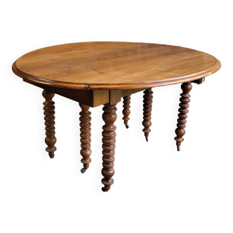 Oval table with shutters Louis Philippe 19th century