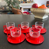 Set of 5 cups and under cups Moulinex