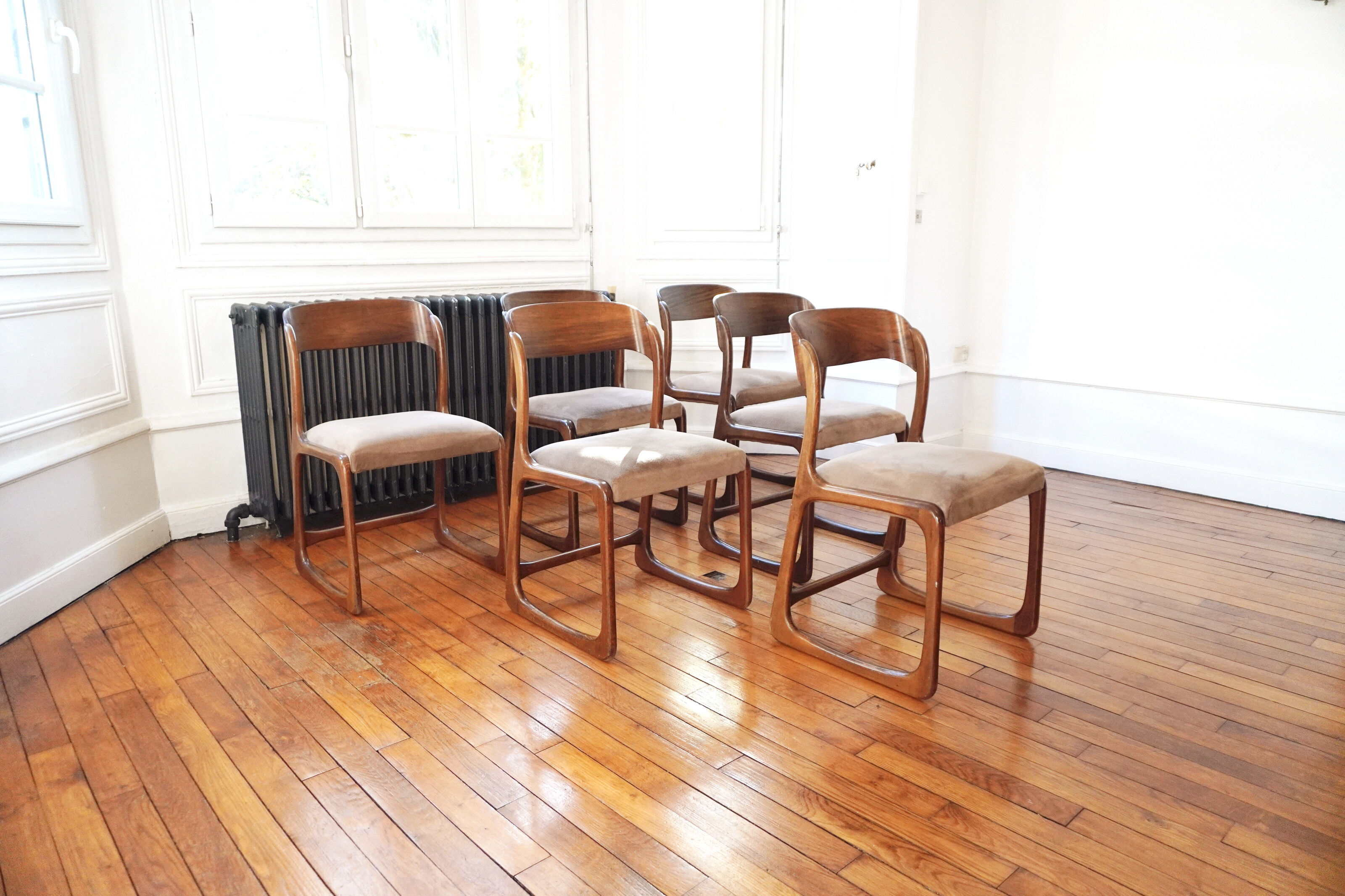Suite of 6 Baumann sled chairs