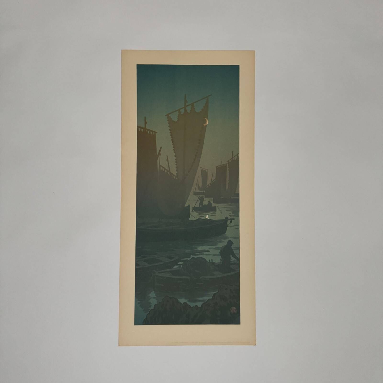Lithographie par Henri Rivière La Féérie des Heures Le Premier Quartier