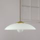 Mid-Century Italian Saucer Glass and Brass Pendant Lamp