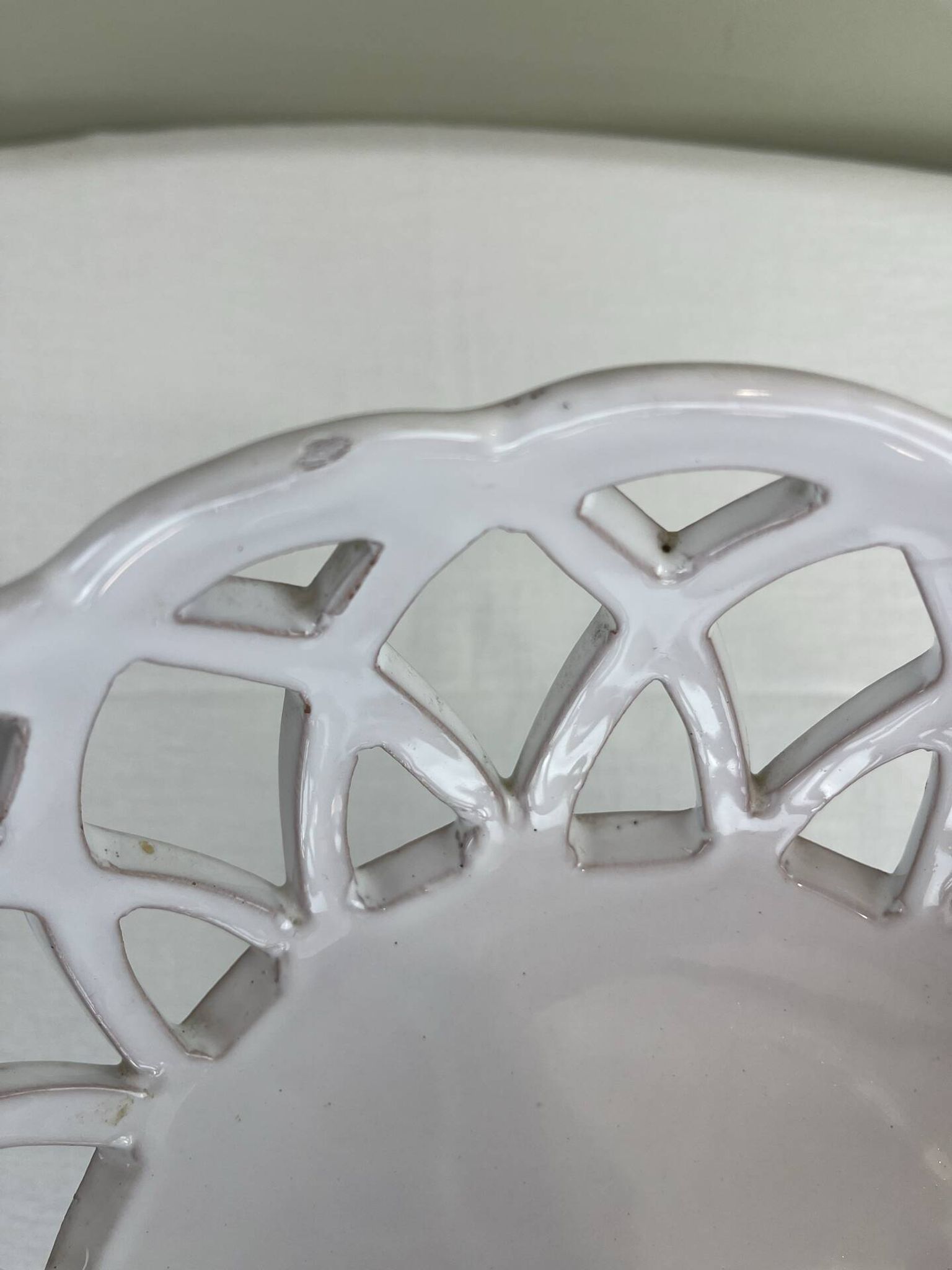 Openwork fruit bowl signed Lallier from Moustier