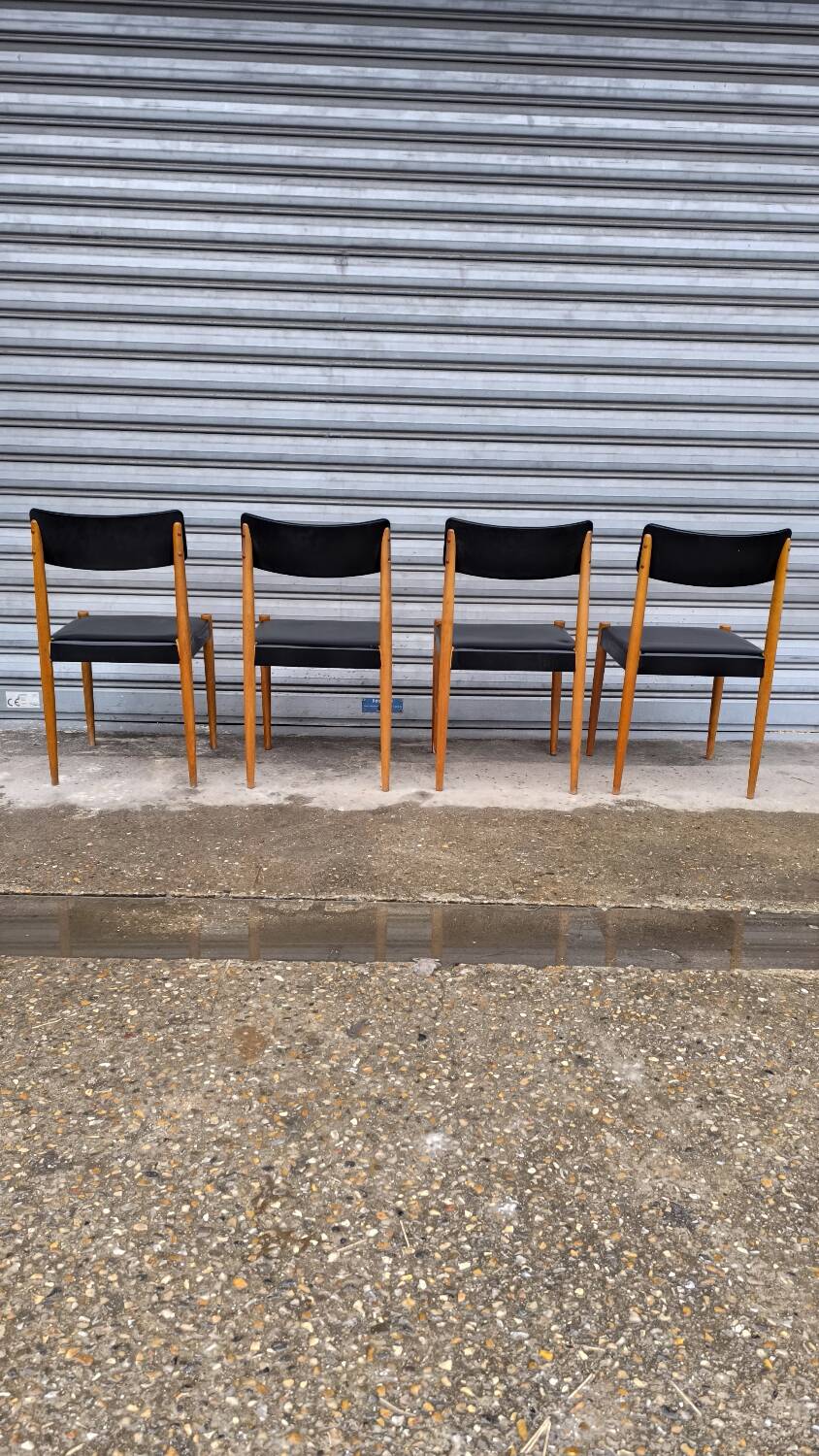 Set of four Scandinavian teak chairs 1960