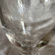 Antique engraved crystal carafe – floral decoration – matching Saint-Louis