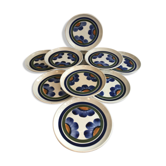 Series 10 old Sarreguemines plates - Digoin Star France vintage model
