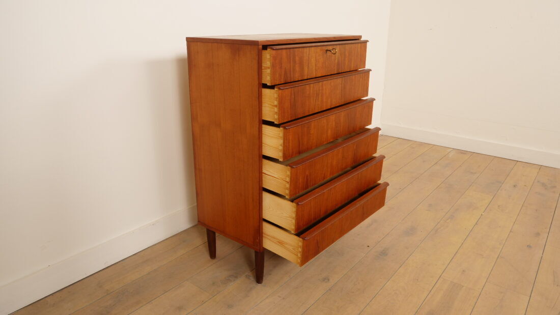 Commode danoise vintage | Teck | 6 tiroirs | 106 cm