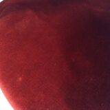 Walnut and velvet armchair