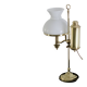 English Quinquet lamp in brass and opaline.