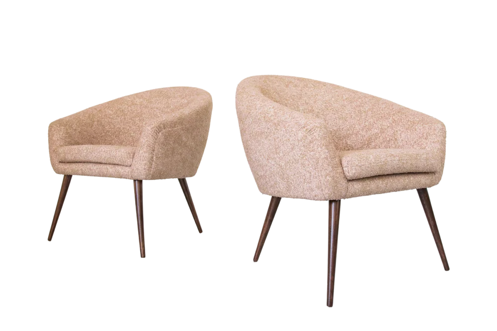 Pink Vintage Shell Armchairs From Lfm, Poland, 1970s, Set Of 2