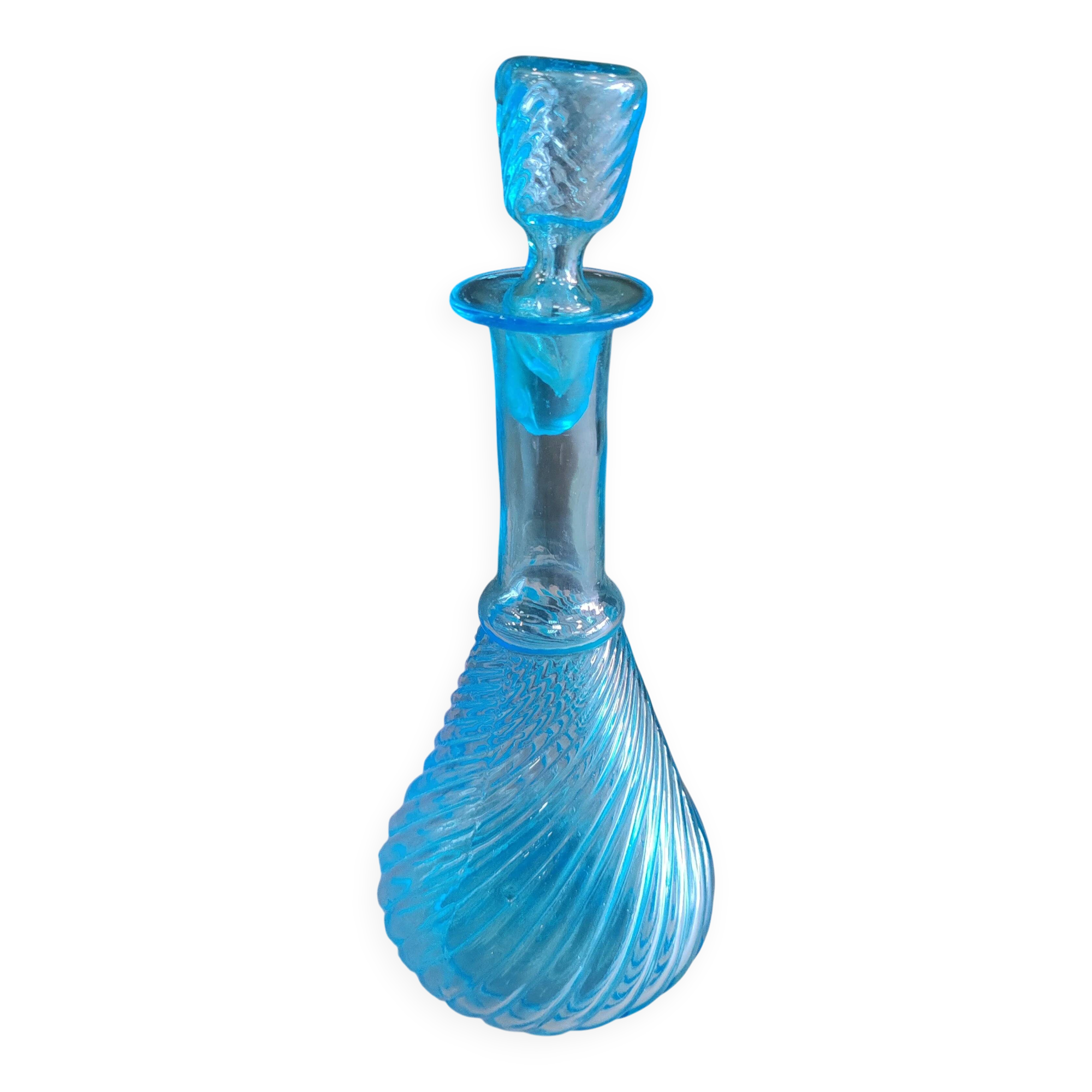 Blue glass carafe
