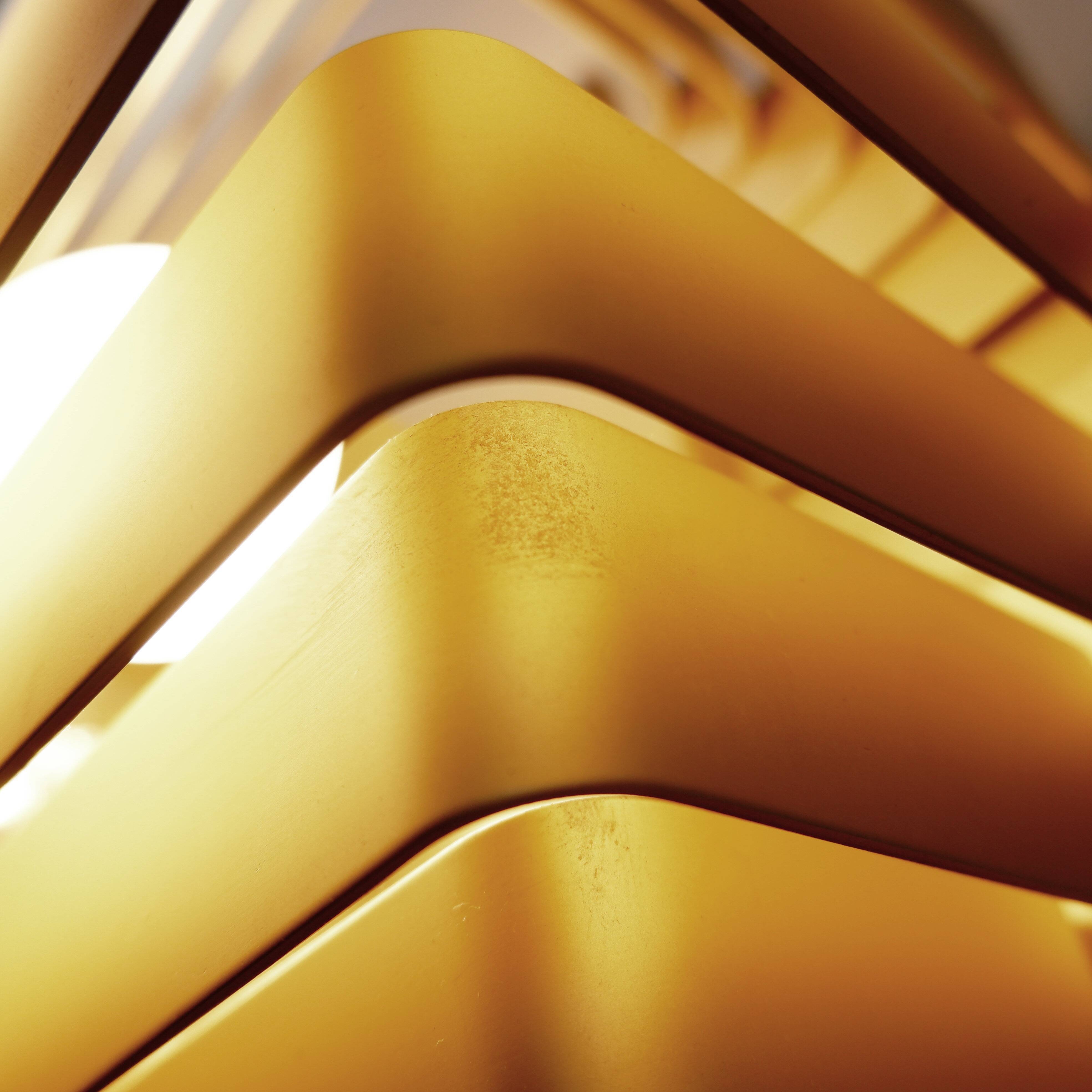 Pair of gold-plated aluminum wall lights by Jules Wabbes - 2 pairs available