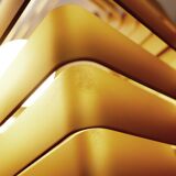 Pair of gold-plated aluminum wall lights by Jules Wabbes - 2 pairs available