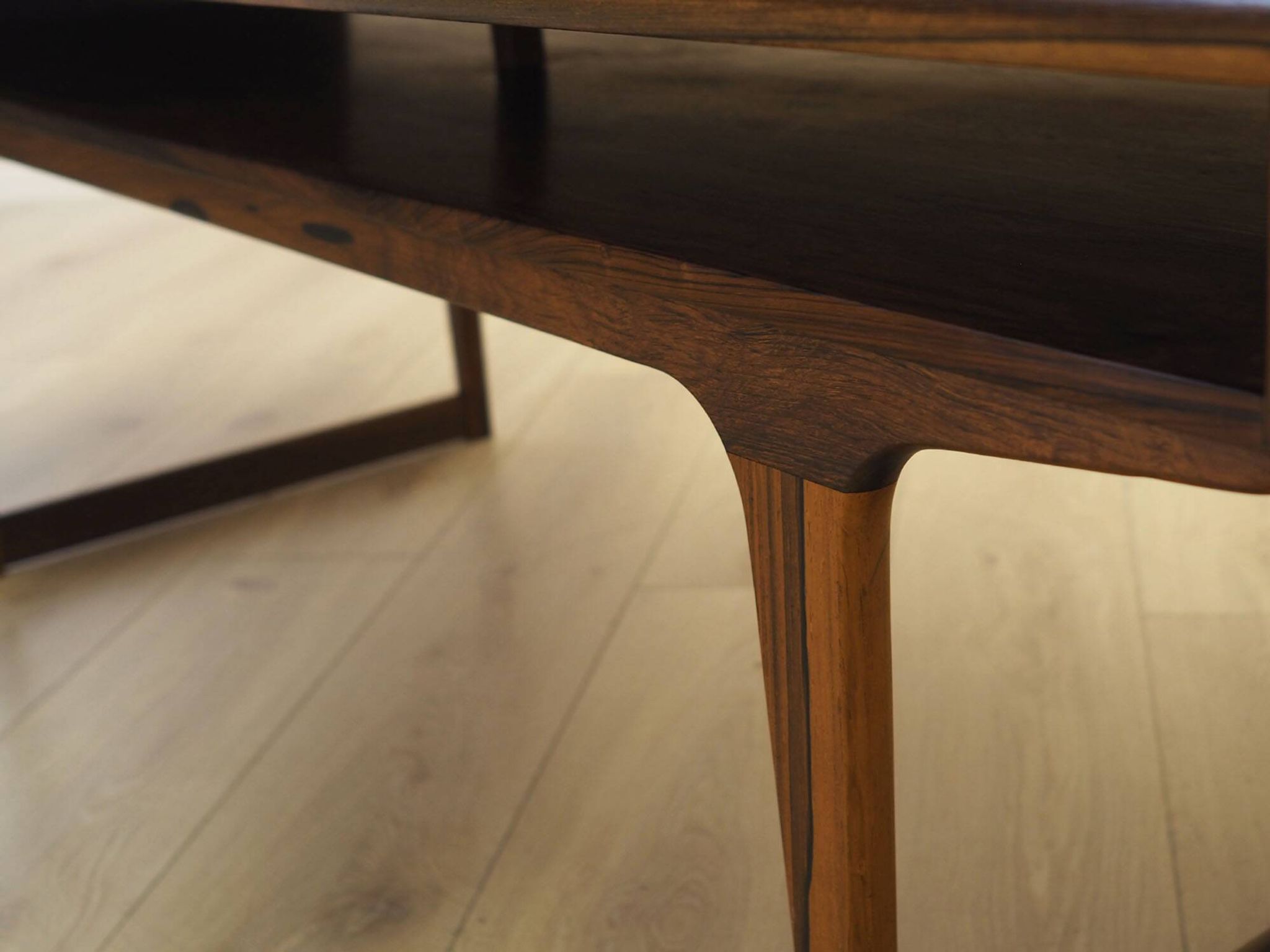 Danish rosewood coffee table with shelf, 1960s