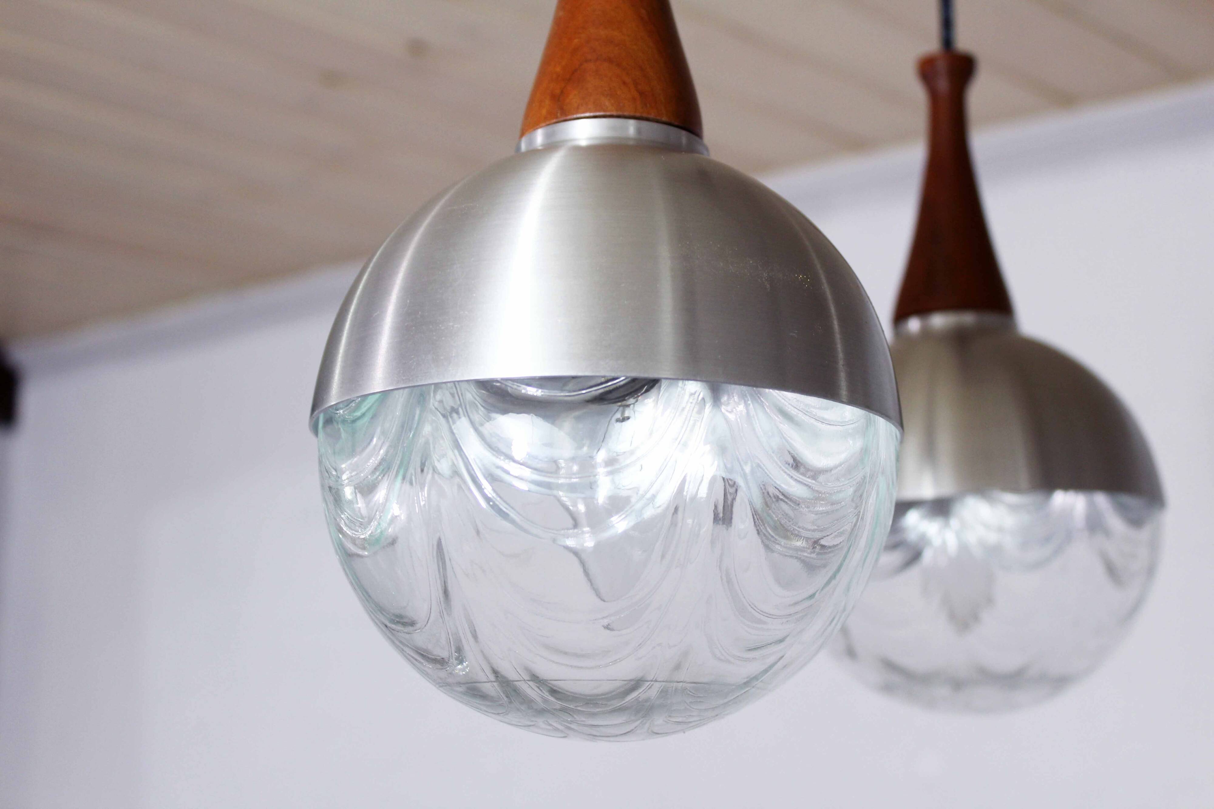 Scandinavian teak chandelier from the 60s