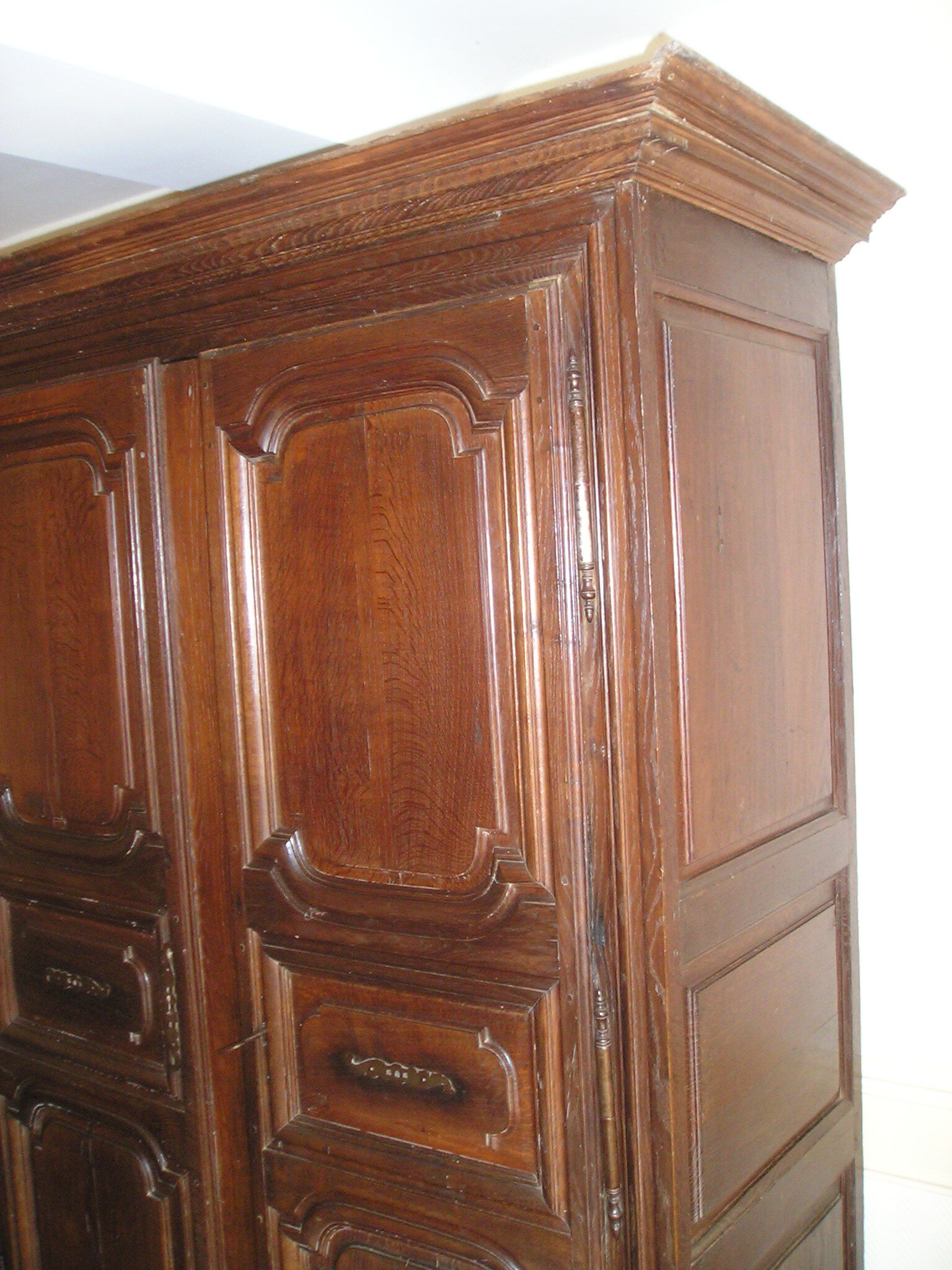 Old wardrobe of manor or castle XIXth in oak