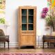 Parisian glass cabinet art deco raw wood
