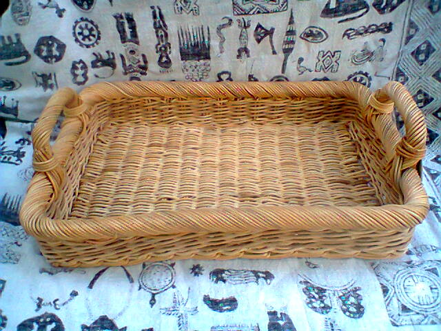 Vintage rattan tray