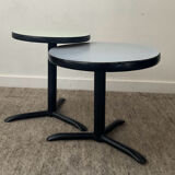 2 guéridons vintage en métal et formica